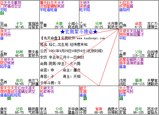 紫微算命详批 免费_紫微命盘在线排盘算命_算命紫微斗数财气